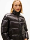 Jaqueta Puffer Brilhante Dobrável