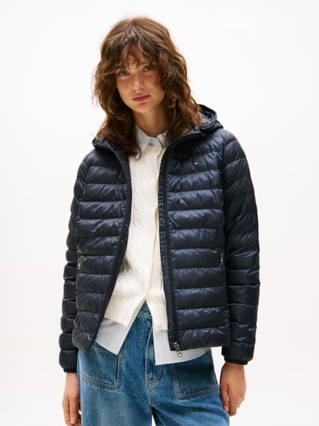 Jaqueta Puffer Clássica com Capuz Removível e Zíper
