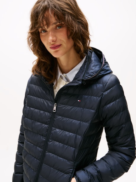 Jaqueta Puffer Clássica com Capuz Removível e Zíper