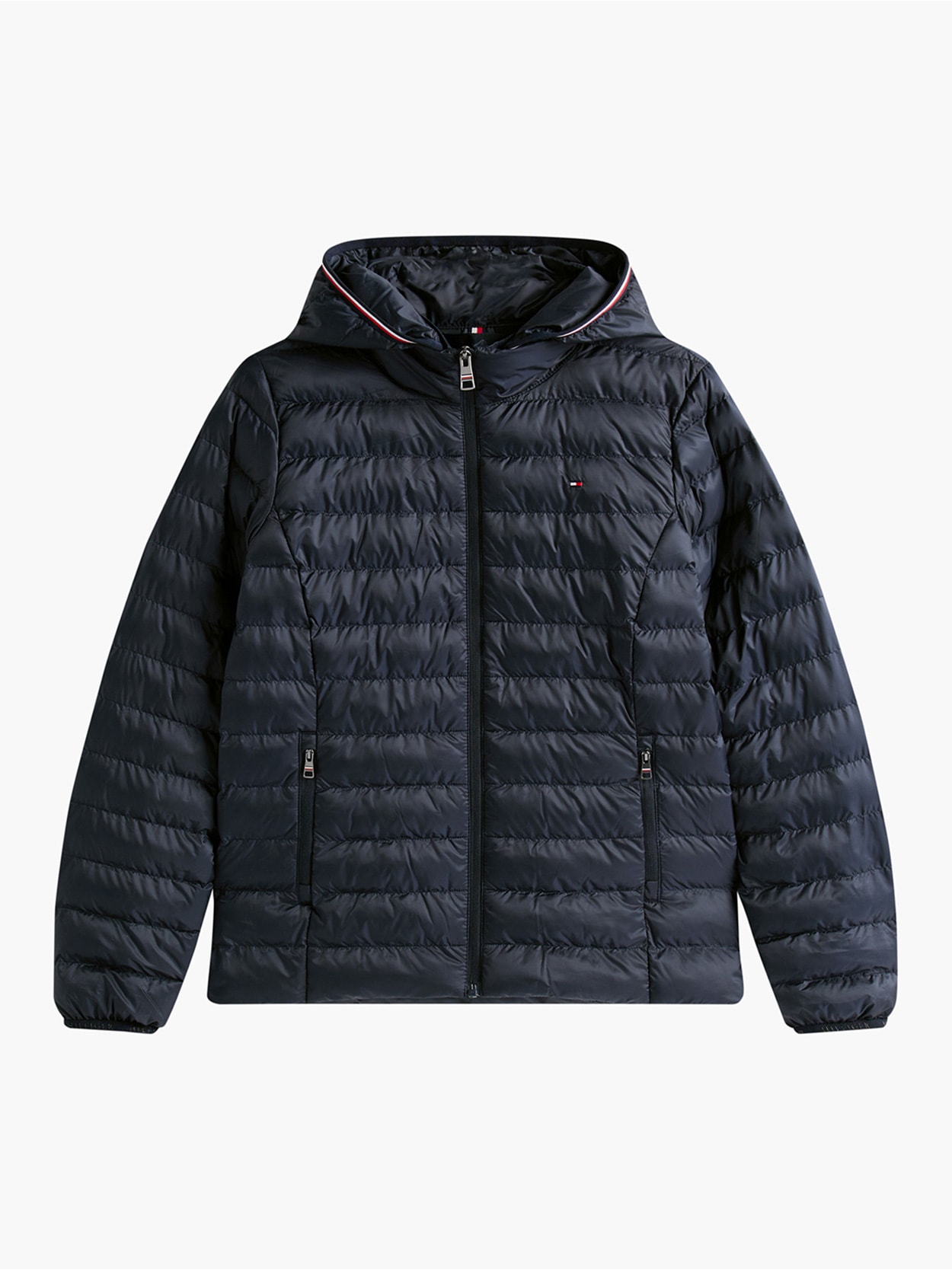 Jaqueta Puffer Clássica com Capuz Removível e Zíper