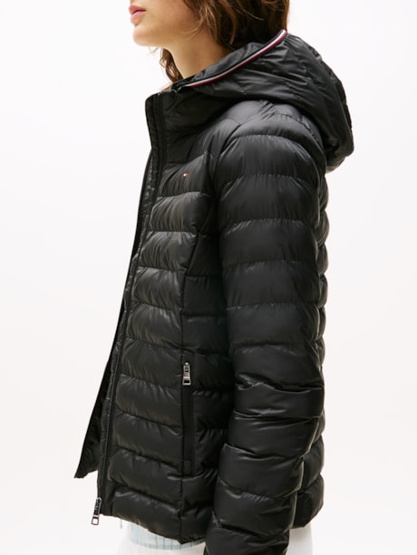Jaqueta Puffer Clássica com Capuz Removível e Zíper