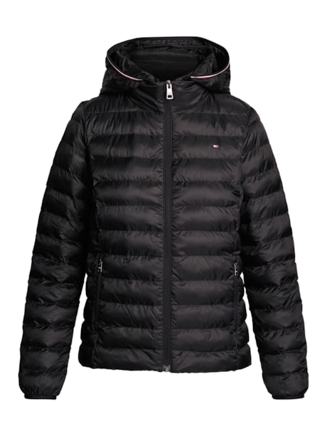 Jaqueta Puffer Clássica com Capuz Removível e Zíper