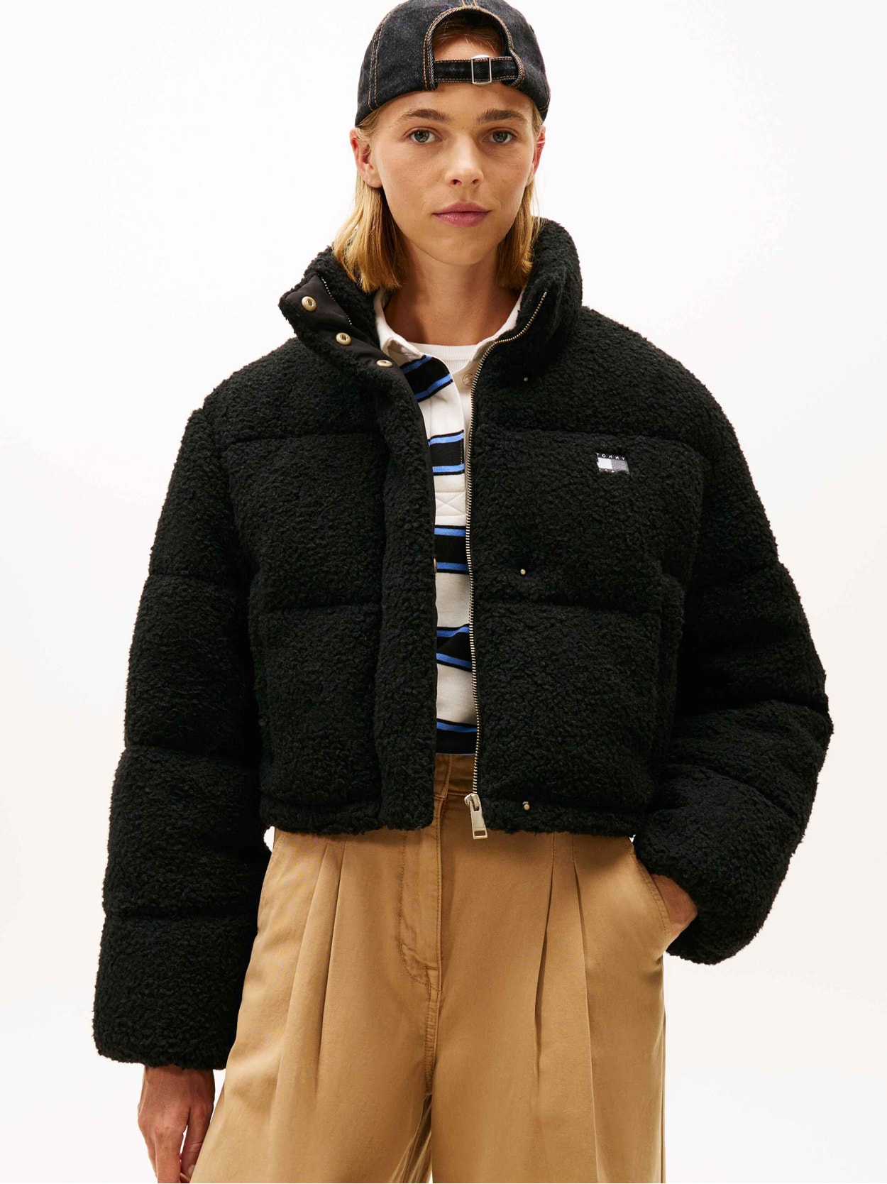 Jaqueta Puffer em Bouclé