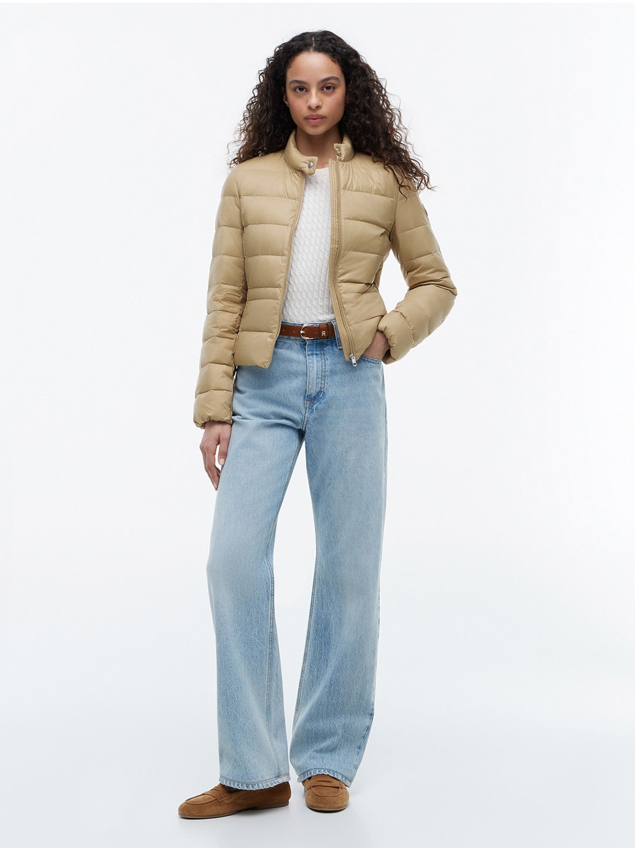 Jaqueta Puffer Slim Leve com Enchimento de Plumas