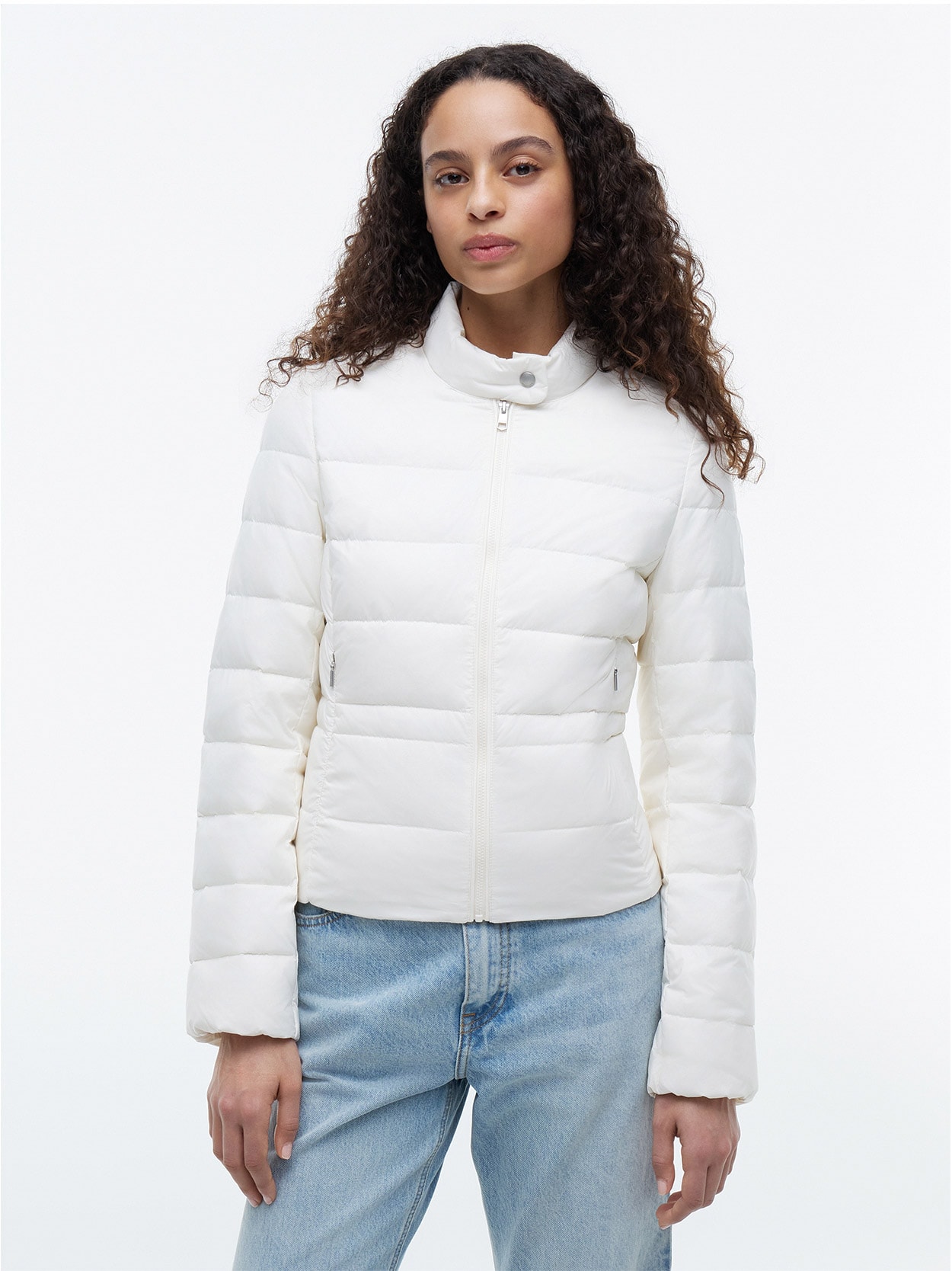 Jaqueta Puffer Slim Leve com Enchimento de Plumas