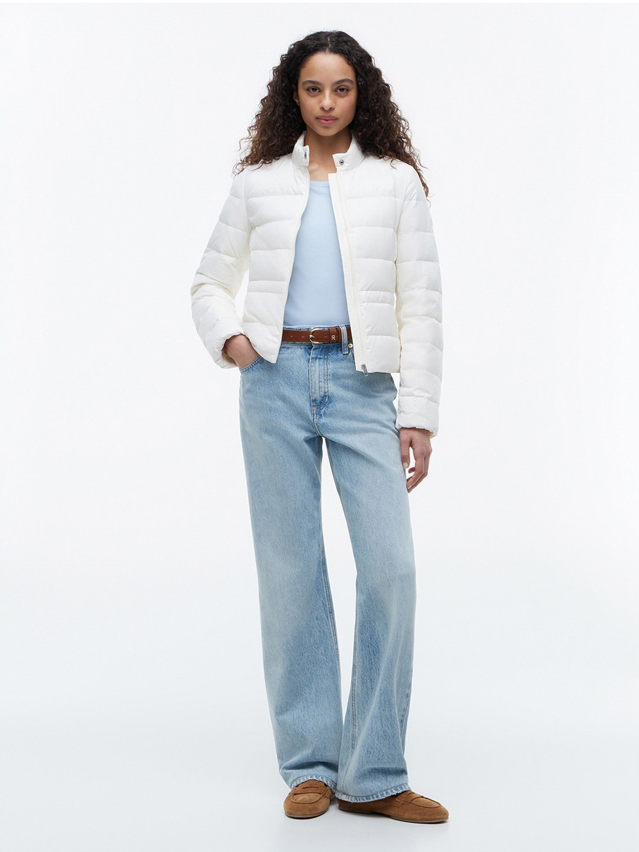 Jaqueta Puffer Slim Leve com Enchimento de Plumas
