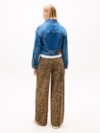 Jaqueta Trucker Jeans Plissada Selvedge