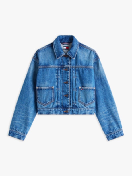 Jaqueta Trucker Jeans Plissada Selvedge