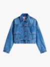Jaqueta Trucker Jeans Plissada Selvedge