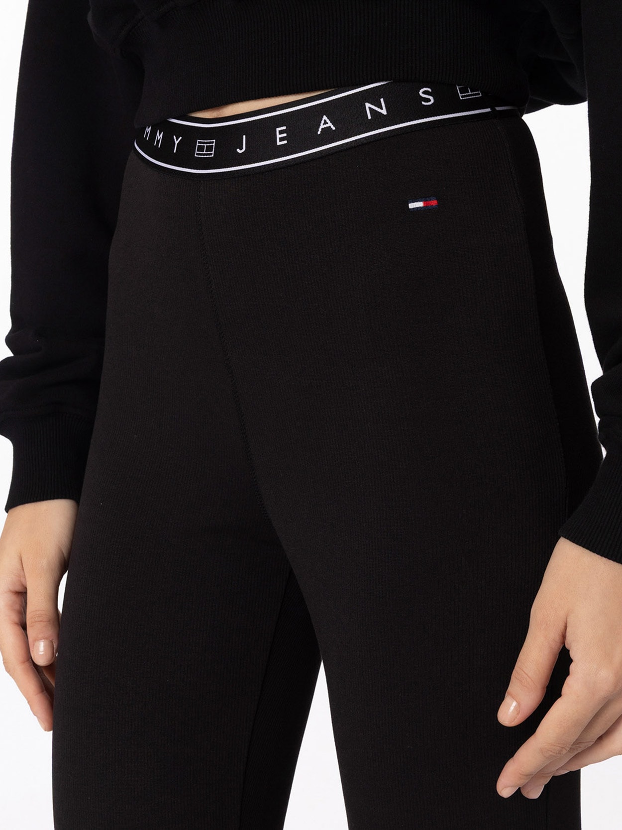 Legging Slim de Comprimento Total com Fita de Logo