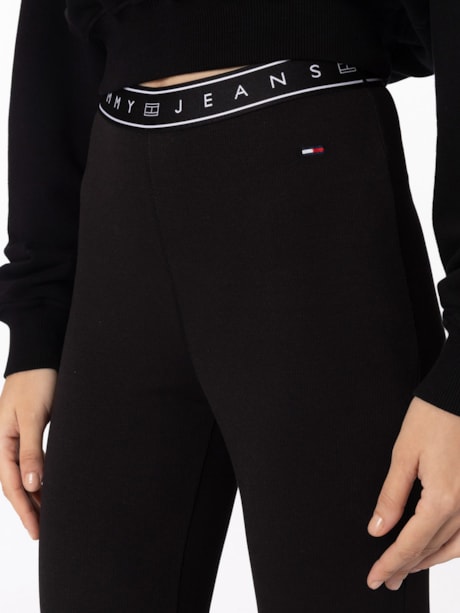 Legging Slim de Comprimento Total com Fita de Logo