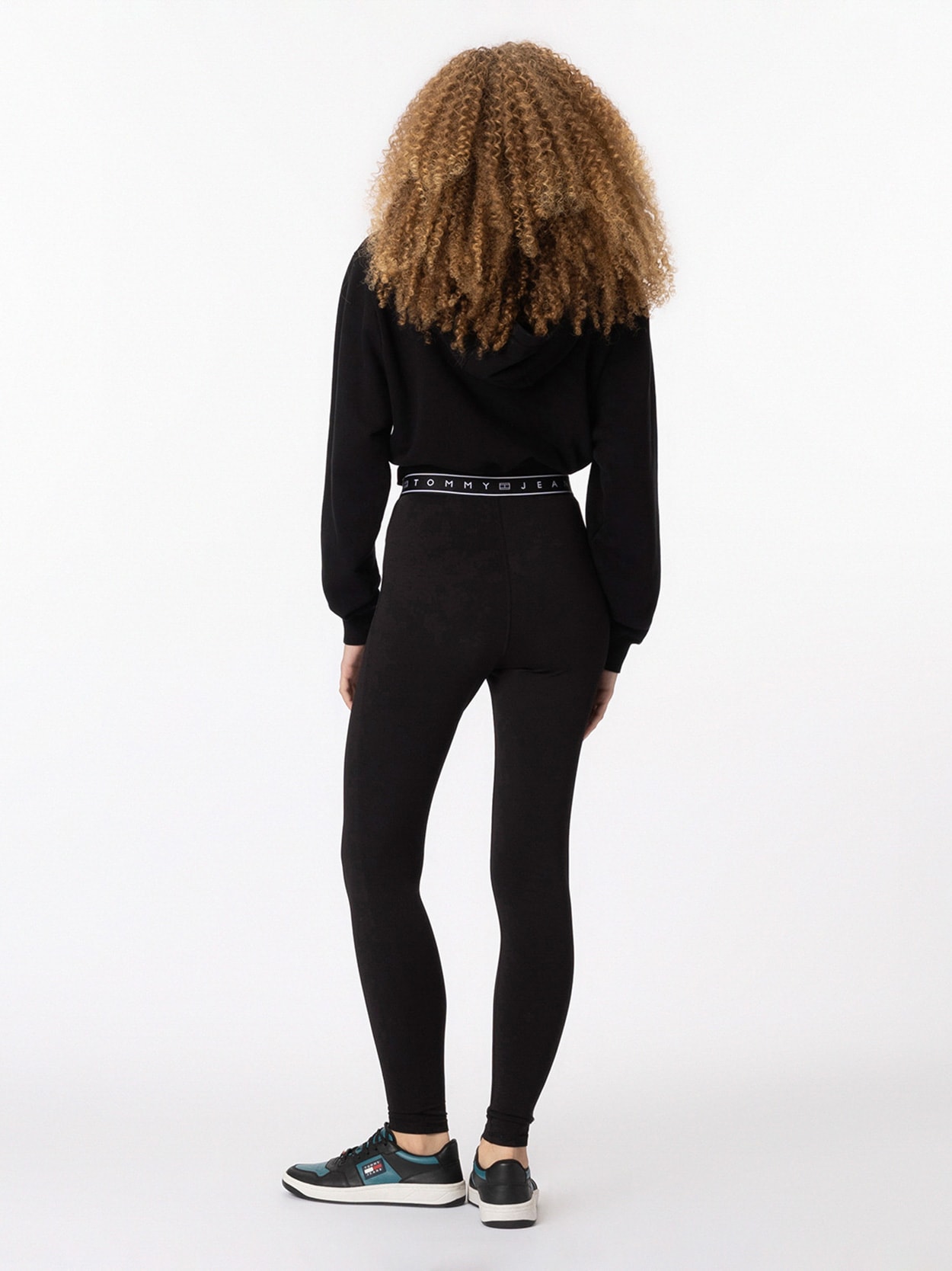 Legging Slim de Comprimento Total com Fita de Logo