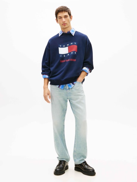 Moletom Anos 90 Bandeira Ondulada Gola C