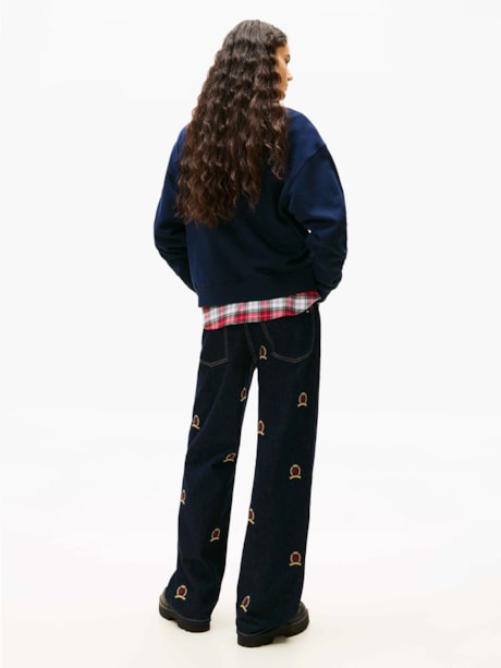 Moletom Boxy Fleece com Aplicação de Logo