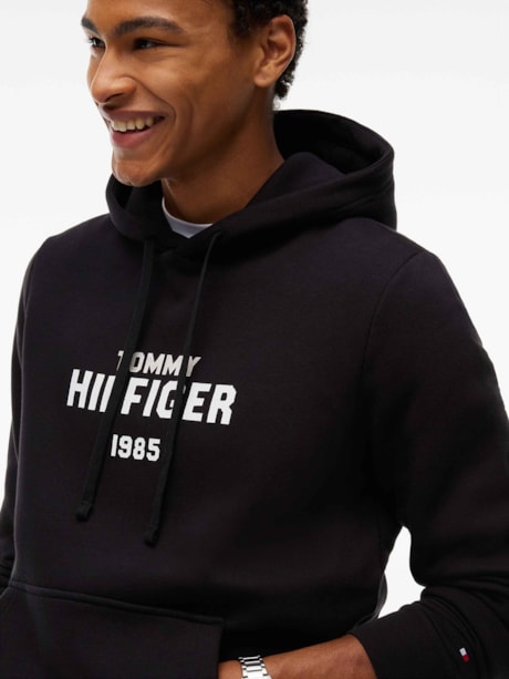 Moletom com Capuz em Fleece e Bordado de Logo