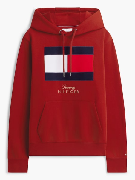 Moletom com Capuz em Fleece e Bordado de Logo Bandeira