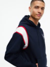 Moletom com Capuz Varsity com Listra Contrastante