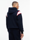 Moletom com Capuz Varsity com Listra Contrastante