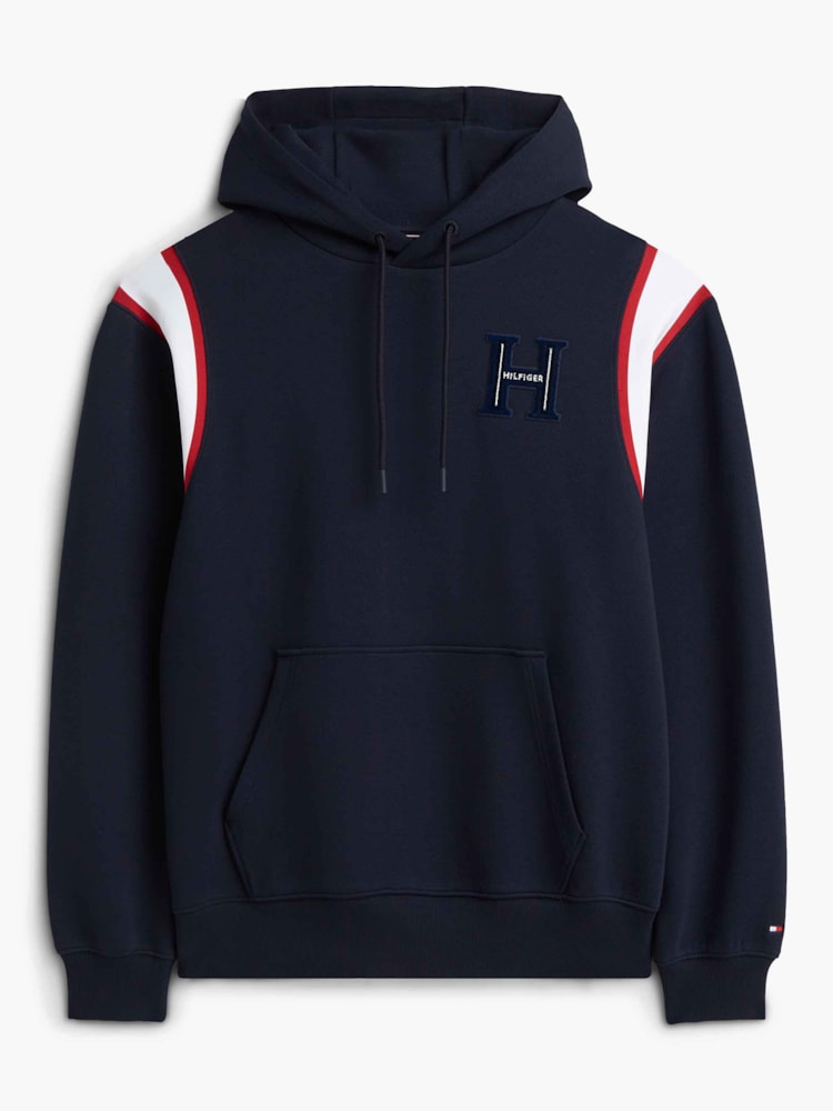 Moletom com Capuz Varsity com Listra Contrastante