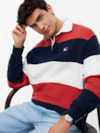 Moletom Polo Rugby Relaxed Tommy Badge Stripe