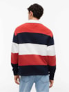 Moletom Polo Rugby Relaxed Tommy Badge Stripe