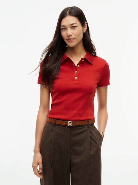 Polo Botão Dourado Slim Fit