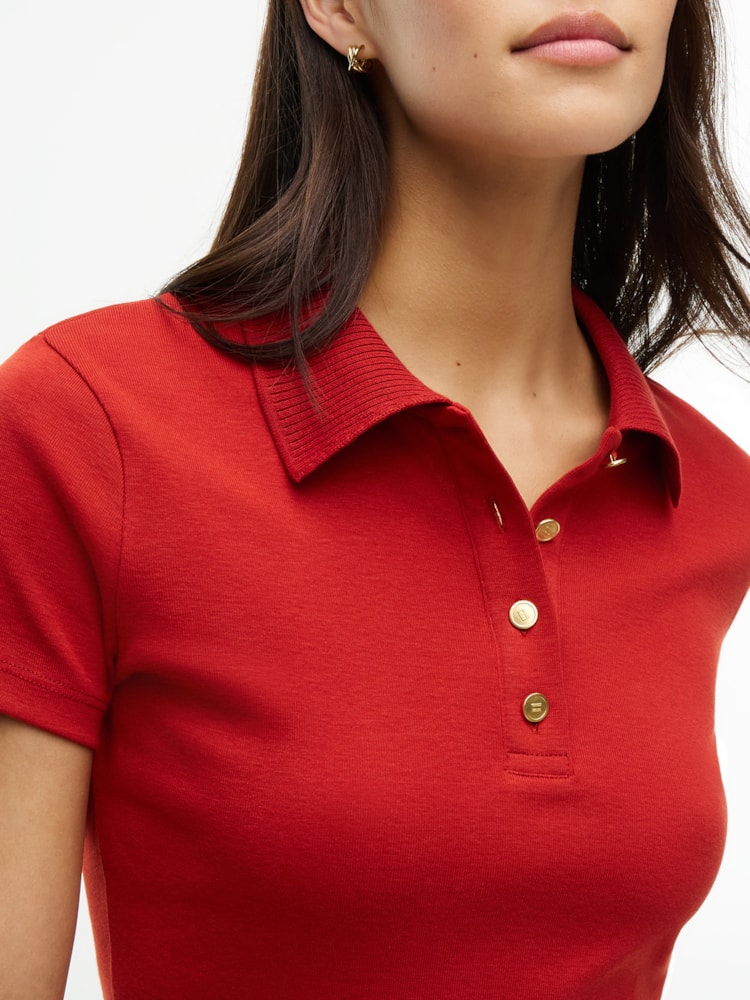 Polo Botão Dourado Slim Fit