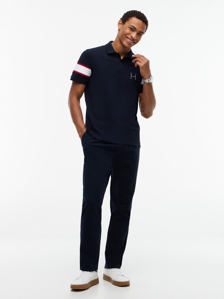 Polo com Listra de Logo Regular Fit