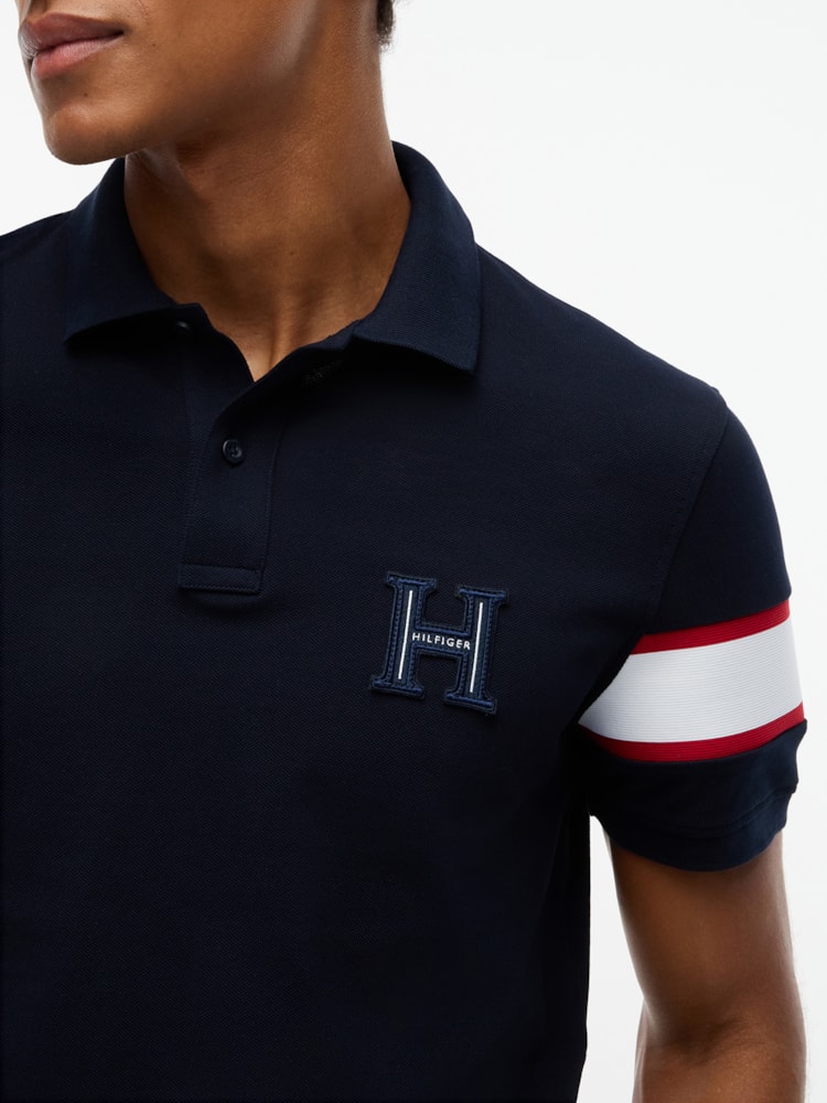 Polo com Listra de Logo Regular Fit