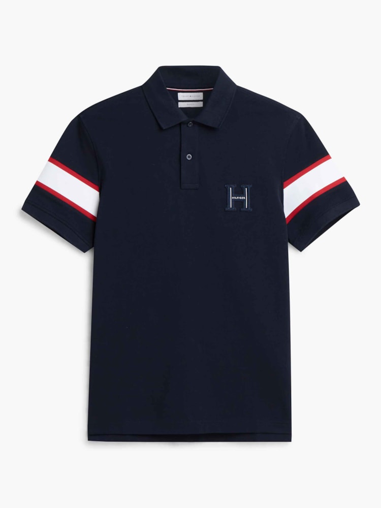 Polo com Listra de Logo Regular Fit
