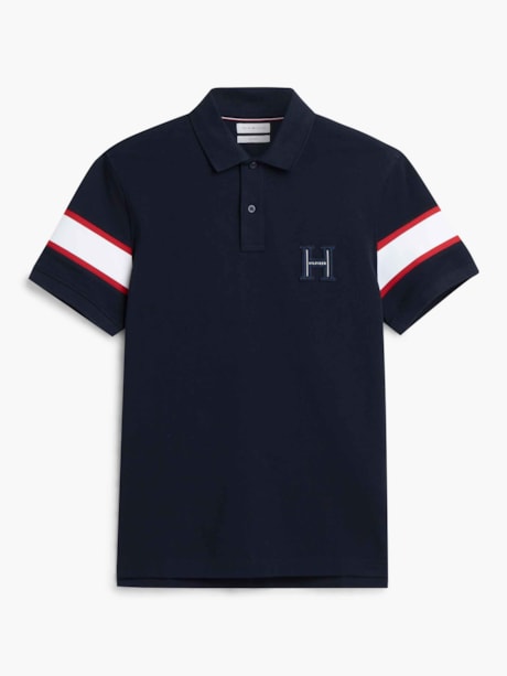 Polo com Listra de Logo Regular Fit