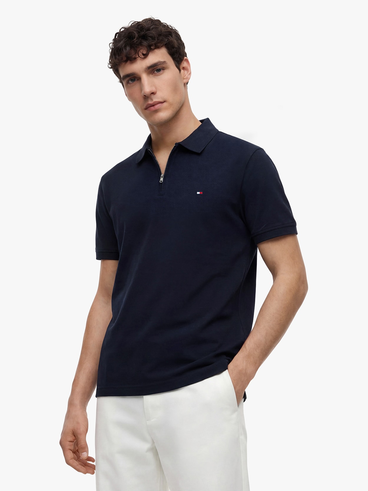 Polo Piquê Regular com Zíper