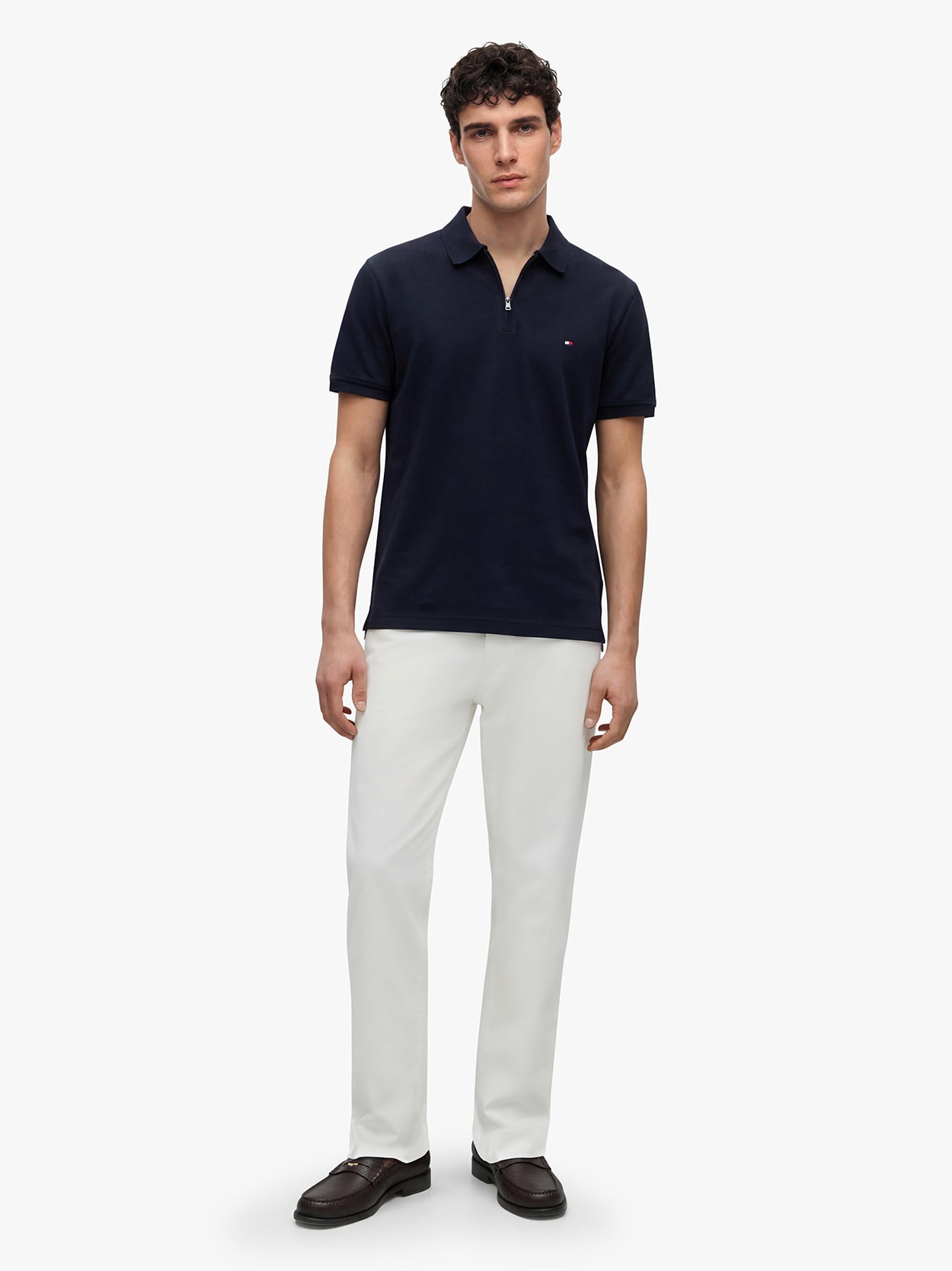 Polo Piquê Regular com Zíper