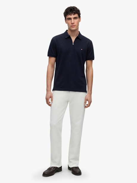 Polo Piquê Regular com Zíper