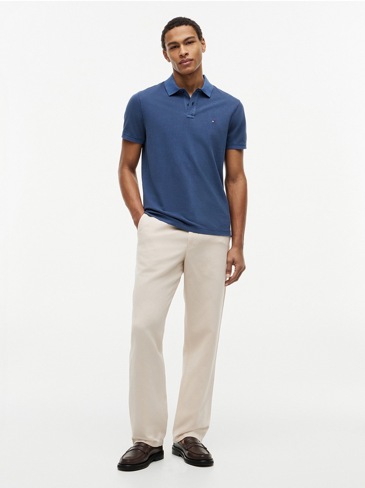 Polo Tingida Bandeira Bordada Regular Fit