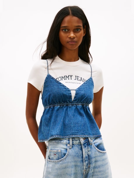 Regata Alças Finas Chambray Top