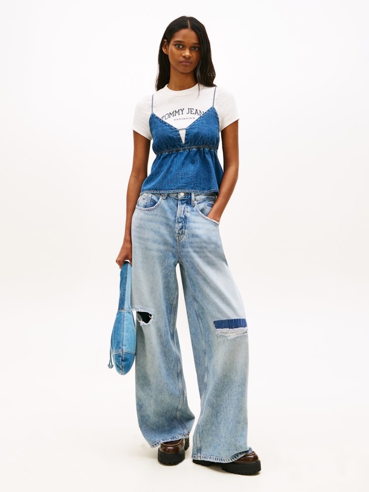 Regata Alças Finas Chambray Top