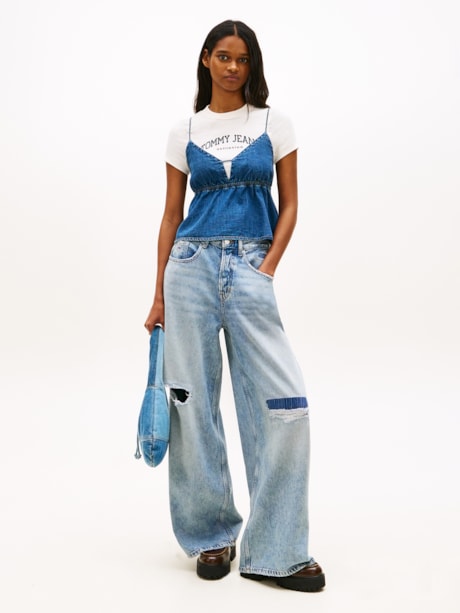 Regata Alças Finas Chambray Top