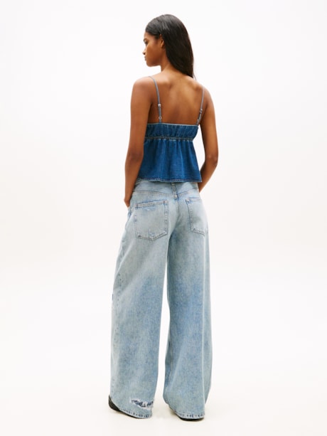 Regata Alças Finas Chambray Top