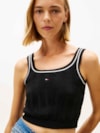 Regata Cropped de Tricô com Detalhe Contrastante Tommy Jeans