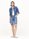 Shorts Jeans de Cintura Alta Slim
