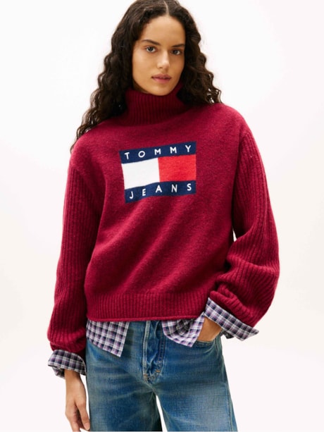 Suéter Gola Alta Flag Intarsia Relaxed