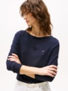 Suéter Tommy Hilfiger em Jersey Stitch com Gola Canoa