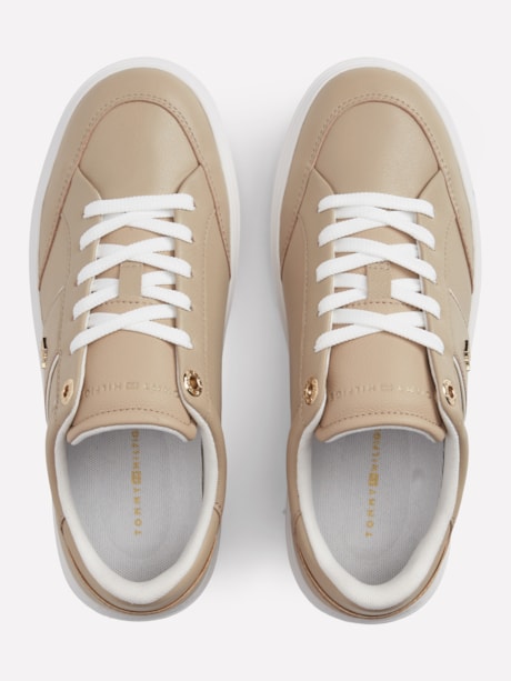 Tênis Cupsole em Couro Pebble Grain