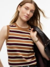 Top Slim sem Manga Listrado Gola C