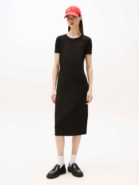 Vestido Canelado Bodycon Midi