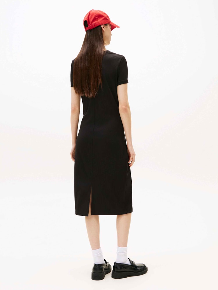 Vestido Canelado Bodycon Midi
