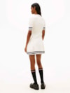 Vestido de Tricot Canelado Listras Contrastantes Gola V Tommy Jeans