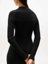 Vestido Decote V de Tricot Canelado