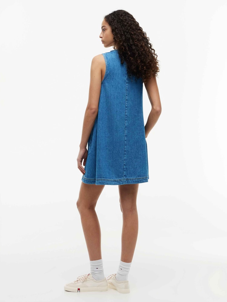 Vestido Evasê Chambray